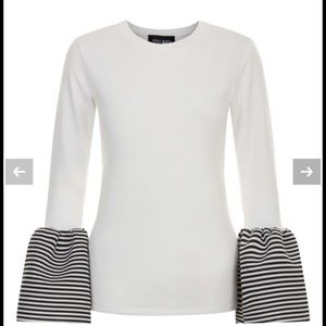 STYLE MAFIA STRIPED BELL SLEEVE TOP